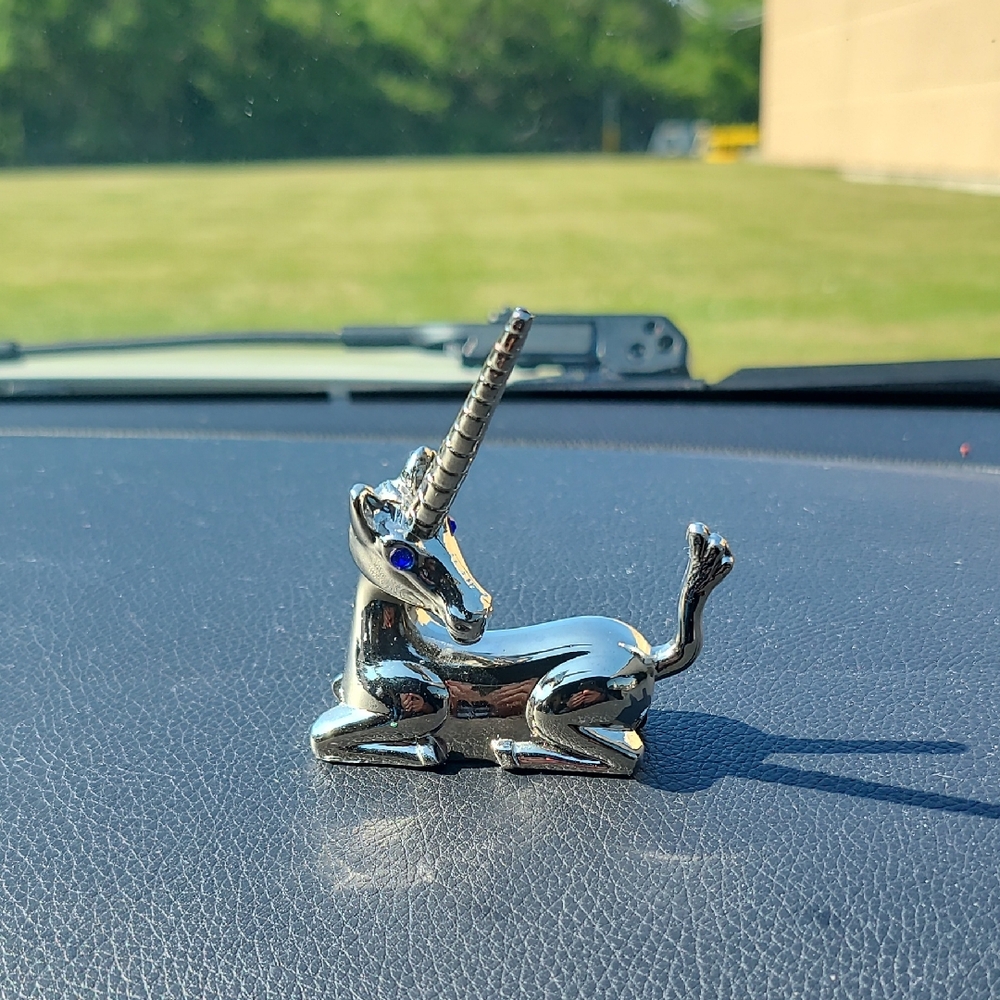 Silver Unicorn Figurine Ring Holder